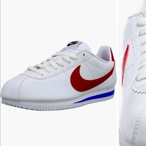 Nike Cortez running shoe red white and blue